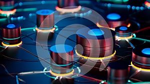 Luminous Network: A 3D Visualization of Interconnected Data Nodes