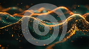 Luminous particles forming dynamic digital wave data