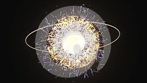 Luminous particles, moving particles,3d rendering