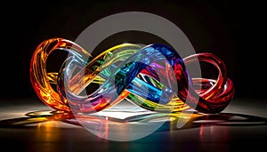 Luminous Rainbow Glass Infinity Loop