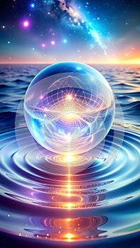 Quantum Sphere with Luminous Probability Waves