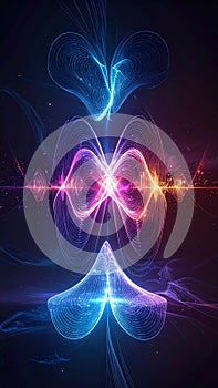 Symmetrical Quantum Wave Lightform Abstract