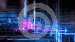 Luminous technological abstract background. Digital technologies, cloud computing, digital future. 3d illustration