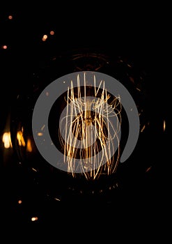 Luminous thread of a retro Edison lamp