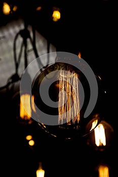 Luminous thread of a retro Edison lamp