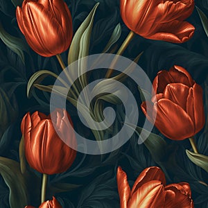Luminous Tulip Impressions: AI-Generated Spring Floral Elegance