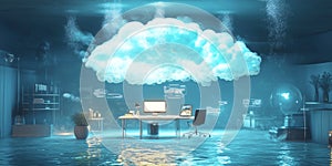 A Luminous Underwater Office Operates Virtually, Powered by Cloud Systems and IoT photo