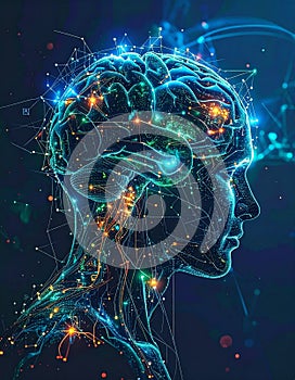 Glowing Neural Network of Artificial Intelligence