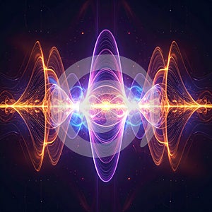 Vibrant Quantum Energy Waveform Visualization