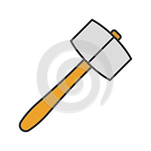 Lump hammer color icon