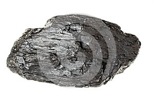 lump of hard coal isolated on white background
