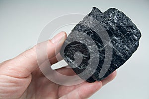 Lump of Raw Coal in Hand photo