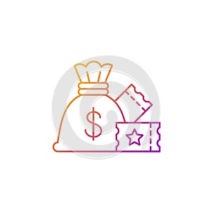 Lump-sum payment gradient linear vector icon