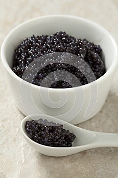 Lumpfish roe on a spoon