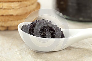 Lumpfish roe on a spoon