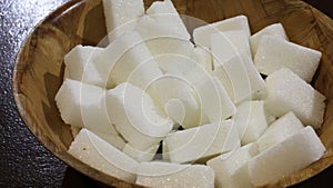 Lumps of refined white sugar