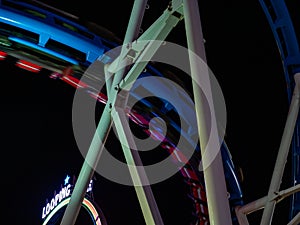 Luna park with looping roller coaster Luna park in Ayia Napa, Cyprus