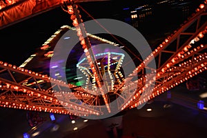 Lunapark at night with many lights