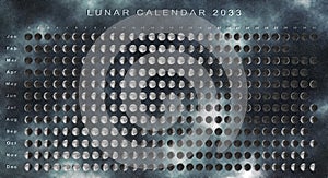 Lunar Calendar 2033 Southern Hemisphere