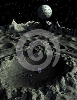 Lunar Craters Moonscape photo
