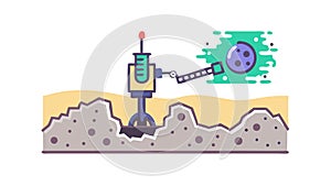 Lunar Drilling Operation, Space Resource Extraction, vector design Generative AI