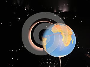 Lunar eclipse model over Africa continent