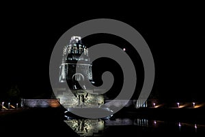 Lunar eclipse and the Monument to the Battle of the Nations in Leipzig