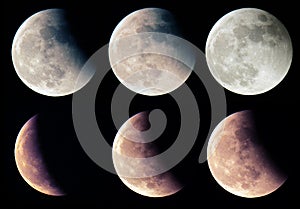 Lunar Eclipse stages. photo