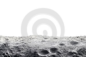 Lunar landscape with deserted landscape and craters formed by meteor impacts