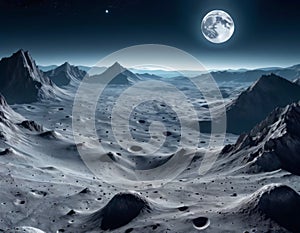 Lunar Landscape with Earthrise photo