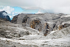 Lunar landscape in italian Unesco dolomite alps, Trentino, Piz Bo photo