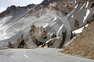 Curvy road in La Casse dÃÂ©serte, Queyras Natural Park, France photo