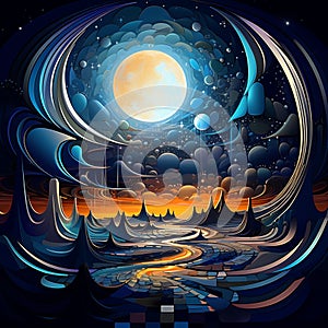 Lunar Mirage: An Illusionary Dance of Moonlight on Earth photo