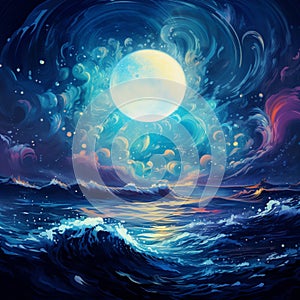 Lunar Mirage: An Illusionary Dance of Moonlight on Earth photo