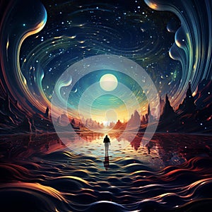 Lunar Mirage: An Illusionary Dance of Moonlight on Earth photo