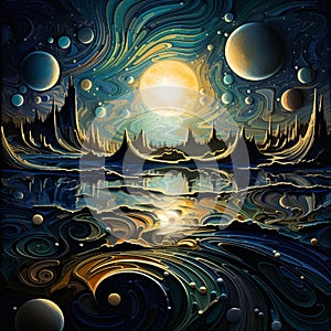 Lunar Mirage: An Illusionary Dance of Moonlight on Earth photo
