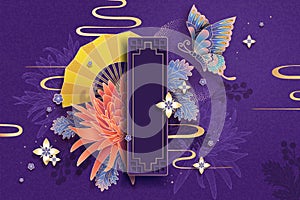 Lunar new year poster in purple