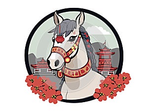 Lunar New Year Zodiac Horse Illustration