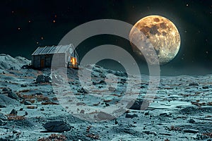 Lunar Outpost: Humanity\'s Tranquil Frontier. Concept Space Exploration, Lunar Mission, Future