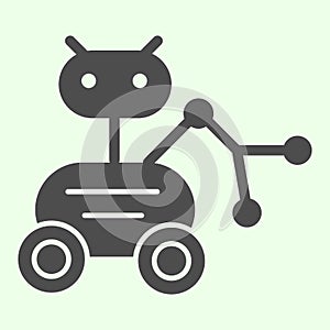 Lunar Rover solid icon. Moon exploration robot vehicle or moonwalker glyph style pictogram on white background. Universe