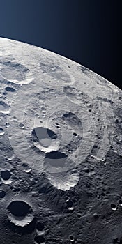 Lunar Surface Naturalistic Shadows And Elaborate Spacecrafts