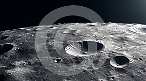 Lunar surface space background. Generative AI