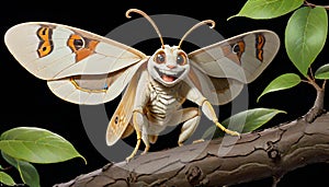 Lunate Zale Moth night nocturnal flight funny face