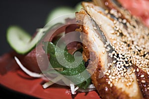 Lunch of assorted sushi