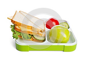 Lunch box with appetizing food