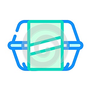 lunch box color icon vector illustration flat