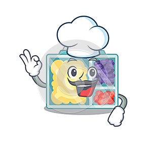 Lunch box isolated with chef the mascot
