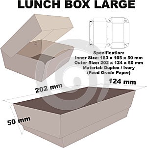 Lunch Box Large Vector Diecutting