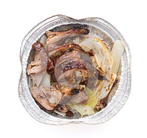 Lunch box of roasted duck with clipping path