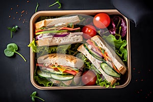 Lunch box sandwich. Generate ai